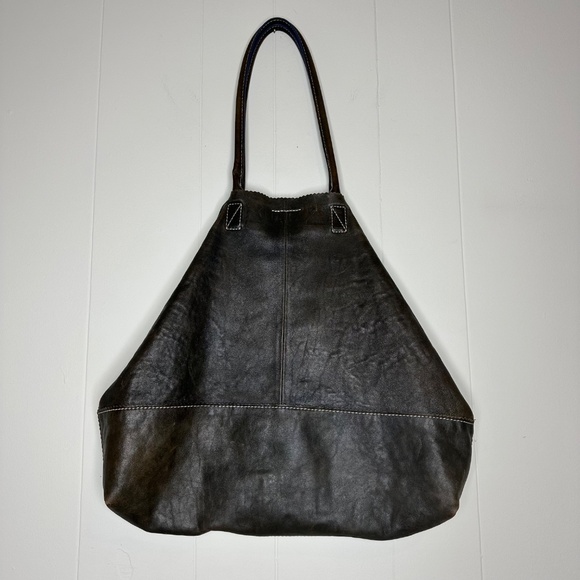 Banana Republic Faded brown Lambskin Leather Tote Hobo Bag with silver sparkle - Picture 12 of 16